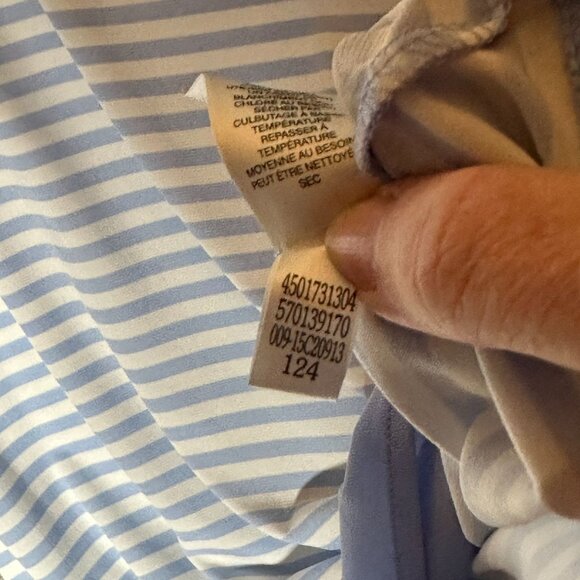 Chicos Striped Oversize Tunic Top Womens Sz M Blue White‎ Layered Hem Nautical - Picture 11 of 14